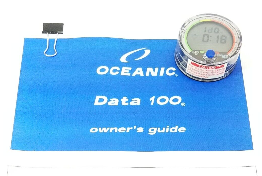 Oceanic Data 100 Air & Nitrox Puck Scuba Dive Computer + Manual           #4061