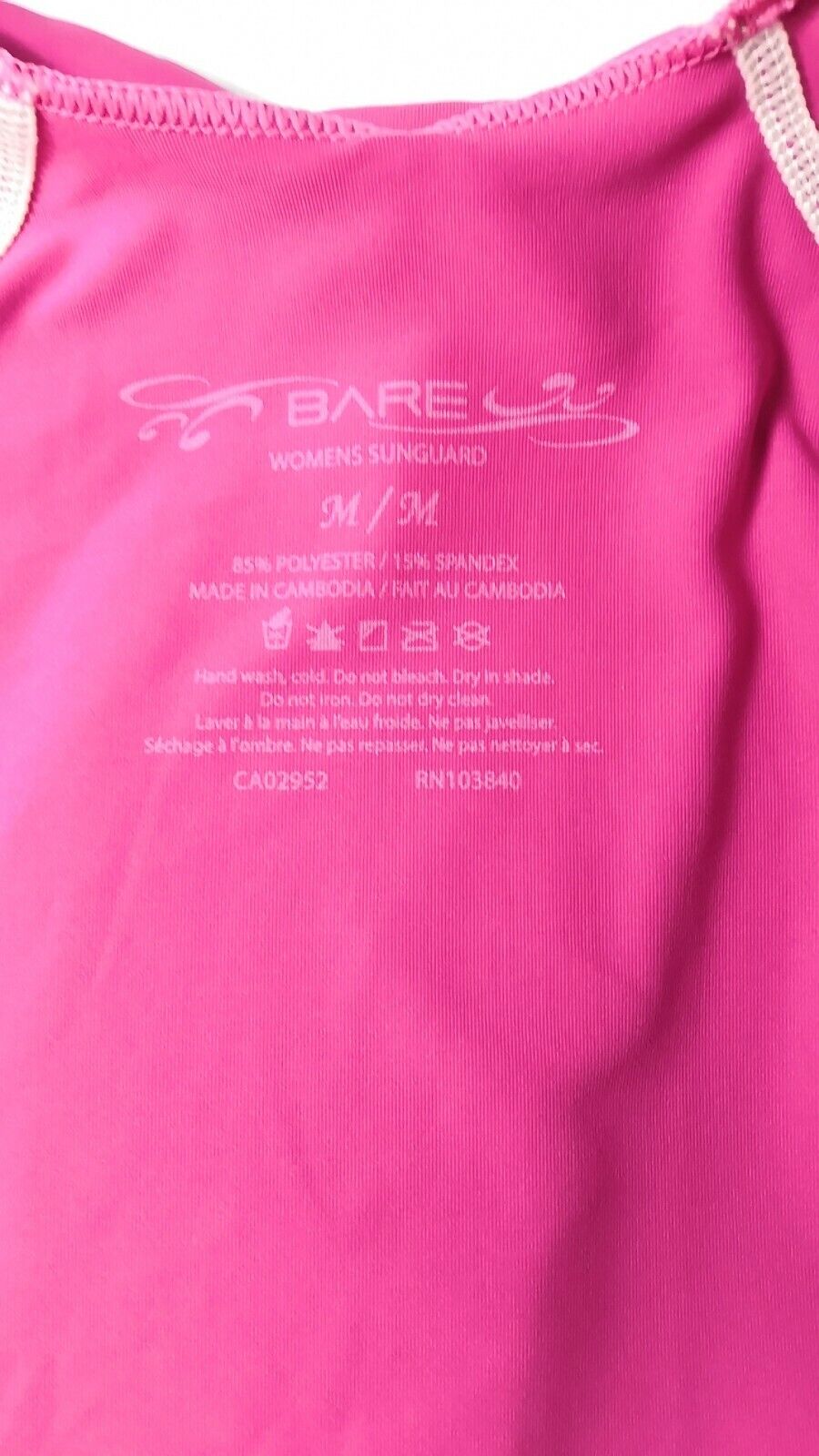 BARE Sun Rash Guard Long Sleeve Women's Pink Medium MD M Scuba Dive Surf Snorkel