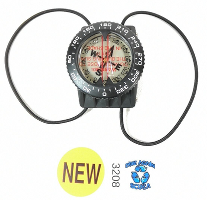 Bungee Wrist Mount Scuba Diving Submersible Compass Glows in Dark          #3208