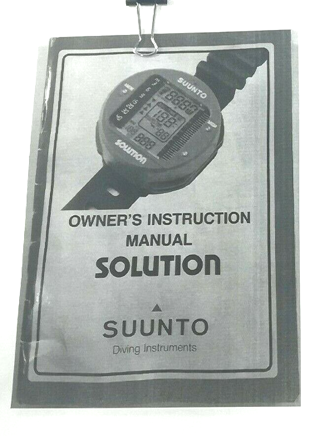 Suunto SeaQuest Solution Scuba Dive Computer Printed Manual Sea Quest