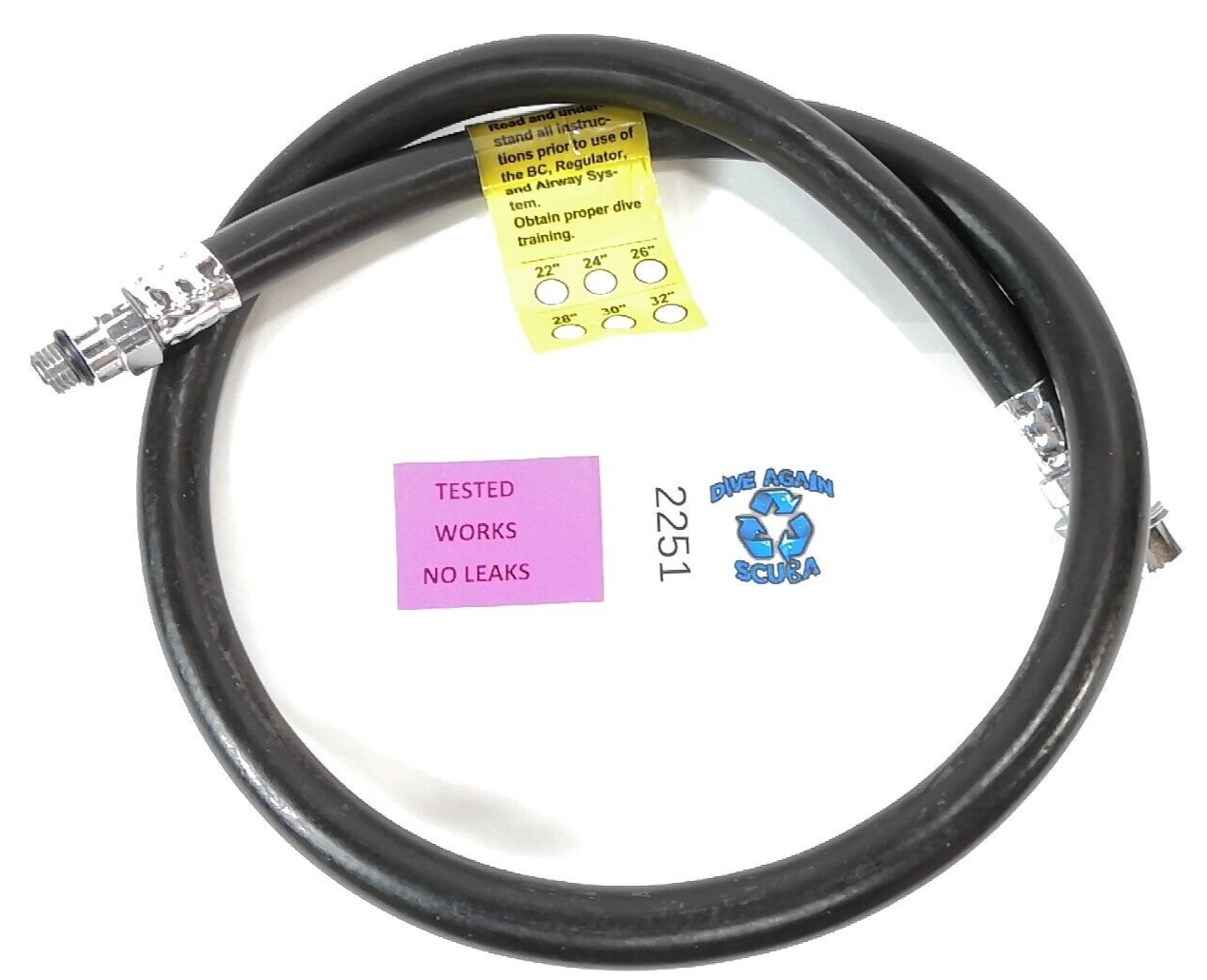 Oceanic Standard Scuba 30" BC BCD Power Inflator Low Pressure LP Hose      #2251