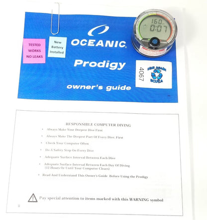 Oceanic Prodigy Scuba Dive Computer Puck Module with Manual                #4067