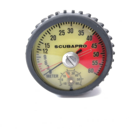 ScubaPro Depth Gauge 60 Meter - Metric with Thermometer Scuba Diving Analog 1425