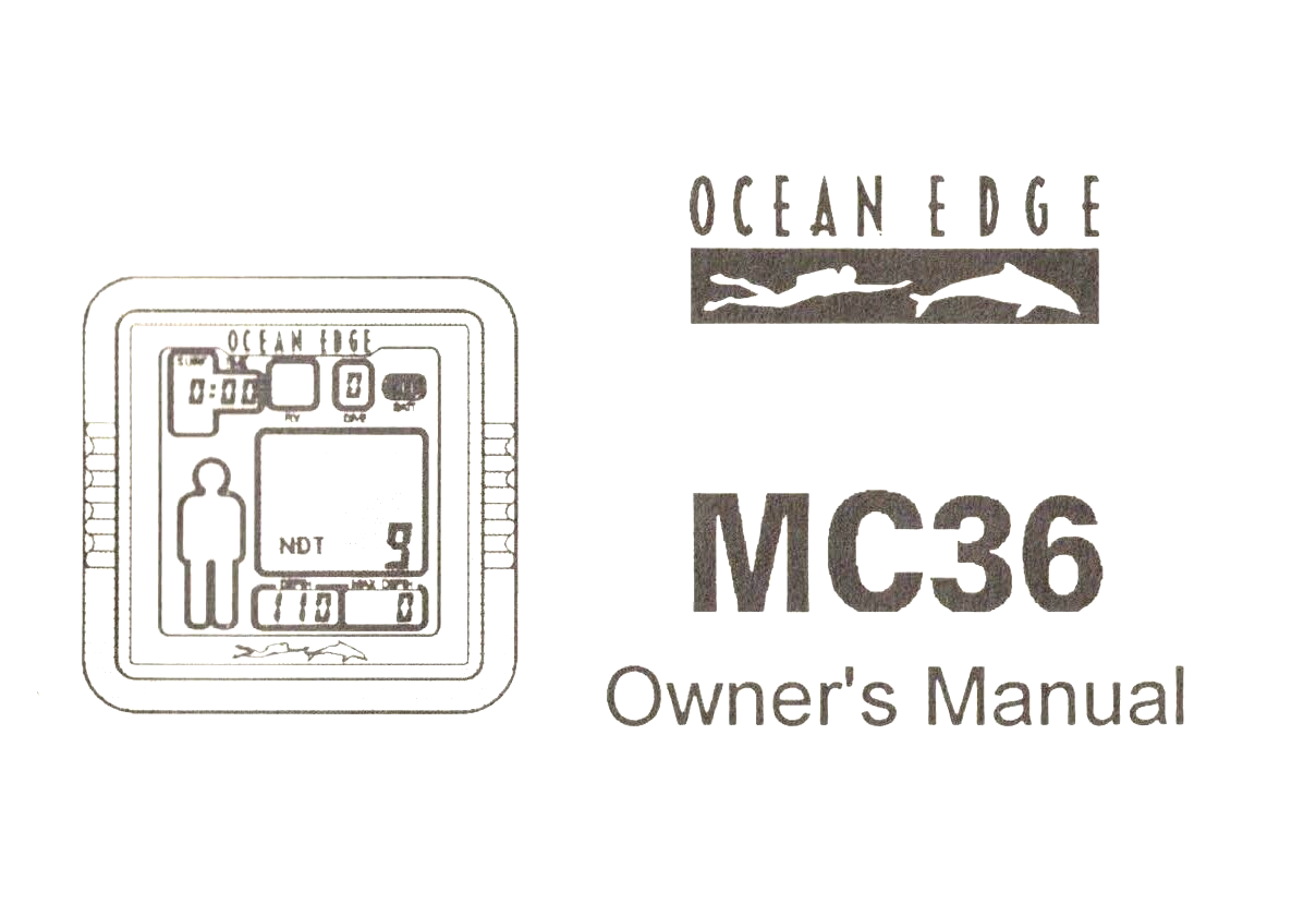 Ocean Edge MC36 Scuba Dive Computer Printed Owner's Manual