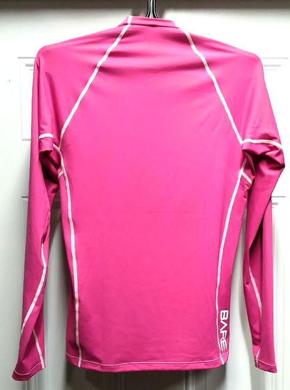 BARE Sun Rash Guard Long Sleeve Women's Pink Medium MD M Scuba Dive Surf Snorkel