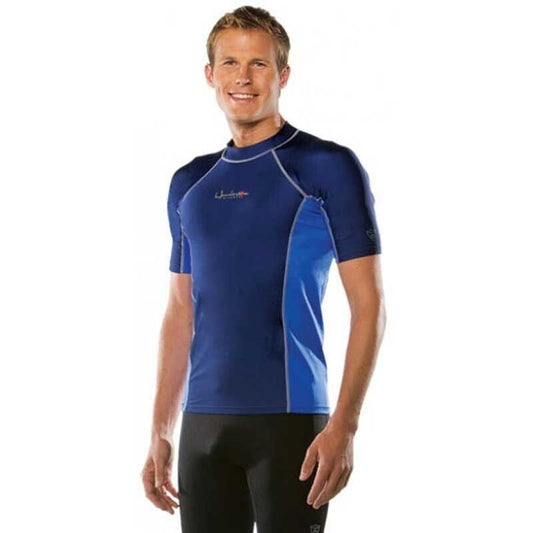 Henderson Hot Skin Tropic Lycra Rash Guard Blue Large Scuba Dive Surf Shirt UV