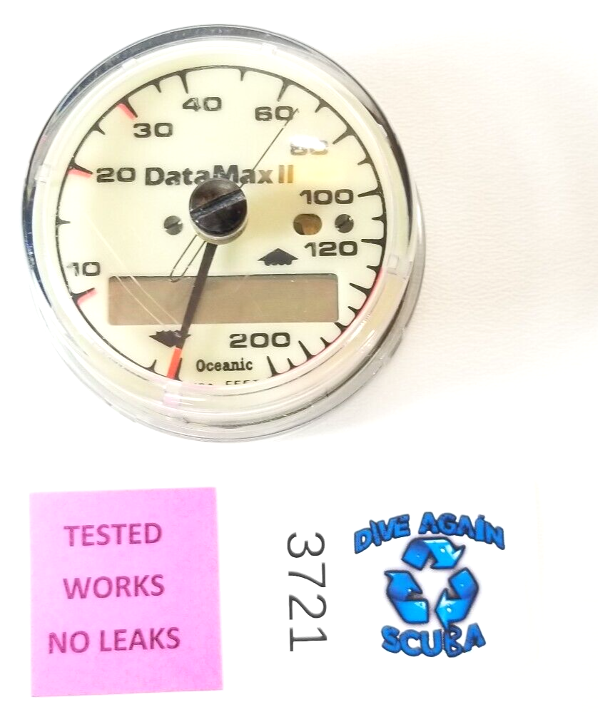 Oceanic DataMax 2, II 200ft Depth Gauge Puck Module Scuba Dive + Max Depth Gauge