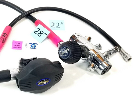 Dacor Extreme Plus Quantum Yoke 1st 2nd Stage Regulator Set Scuba Dive Adjust