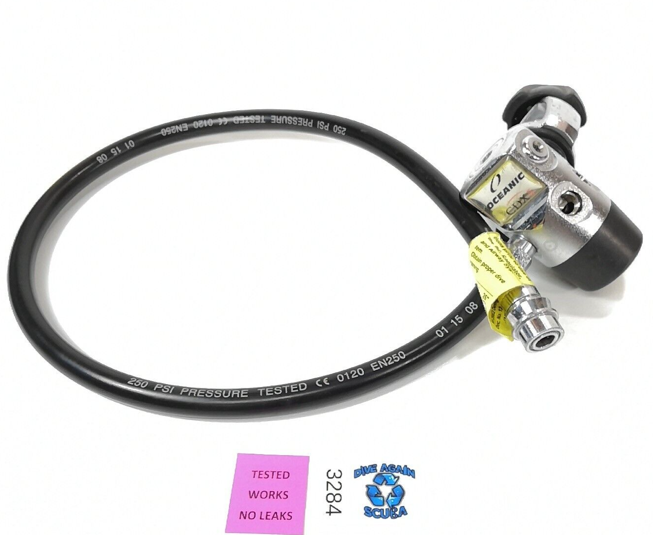 Oceanic CDX5 Scuba Diving Yoke First 1st Stage Regulator + Inflator hose   #3284