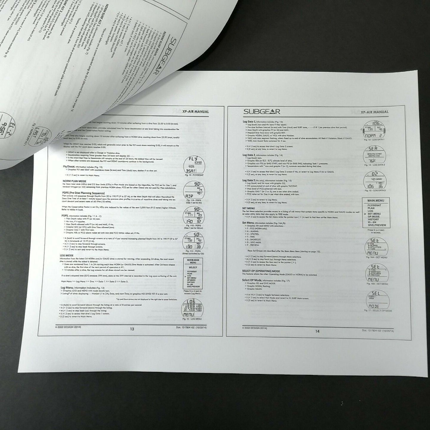 Sub gear / Scubapro XP Air 54 Page Scuba Dive Computer Printed Manual XPA, XPAir