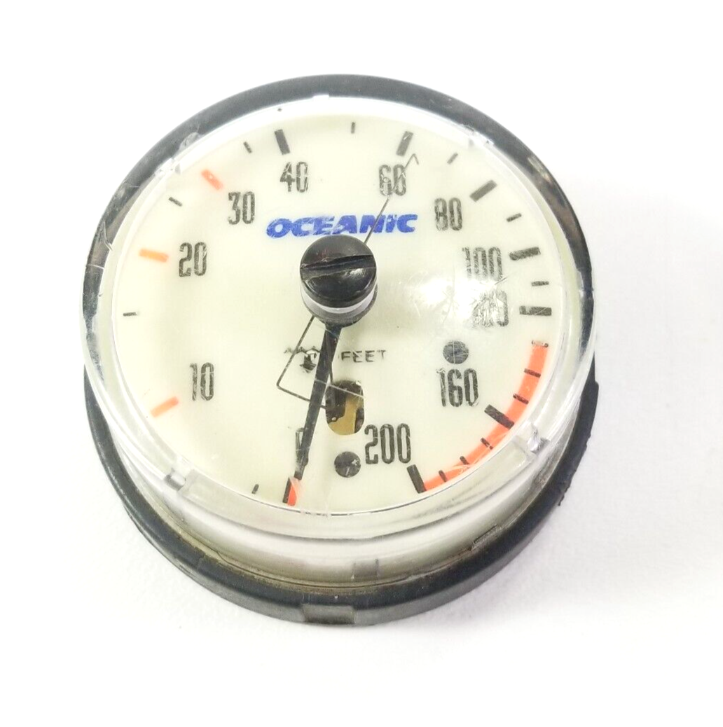 Oceanic 200ft Depth Gauge Puck Module Scuba Dive + Max Depth Gauge         #4152