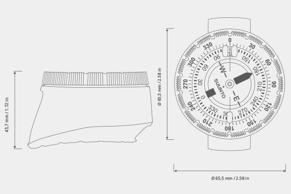 Suunto SK7 SS018657000 Wrist Mount Front NH Compass SK-7 Scuba Dive       #2066