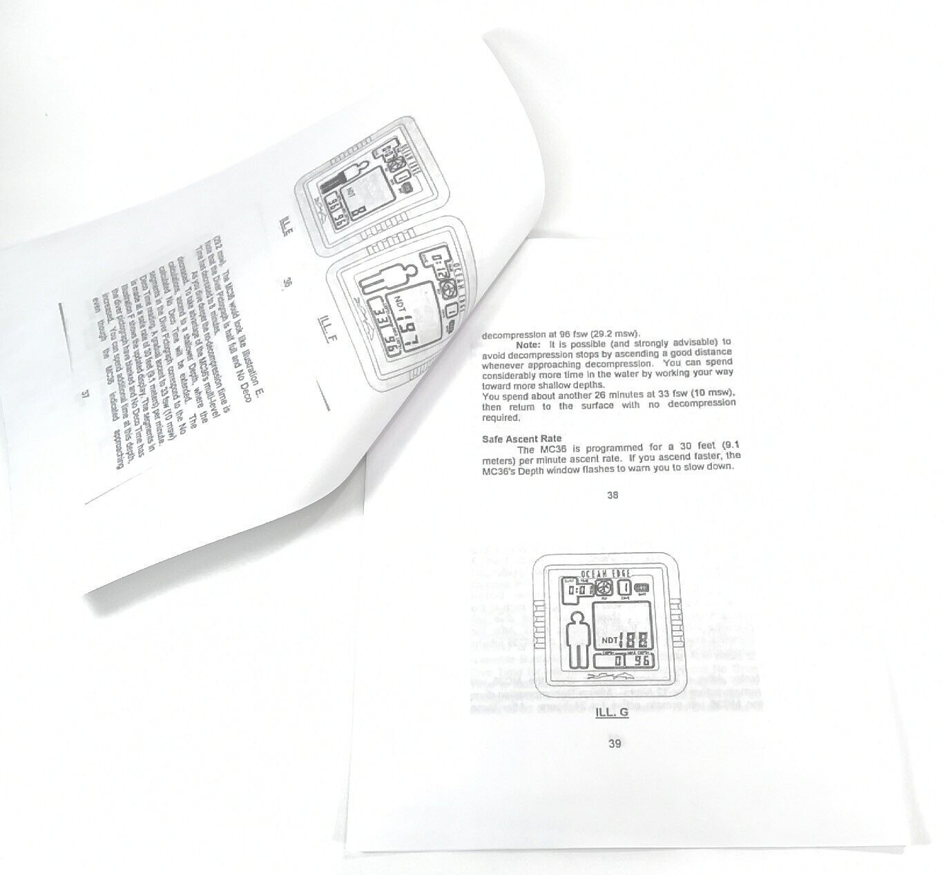 Ocean Edge MC36 Scuba Dive Computer Printed Owner's Manual