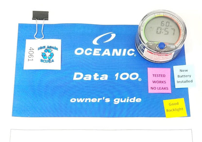 Oceanic Data 100 Air & Nitrox Puck Scuba Dive Computer + Manual           #4061