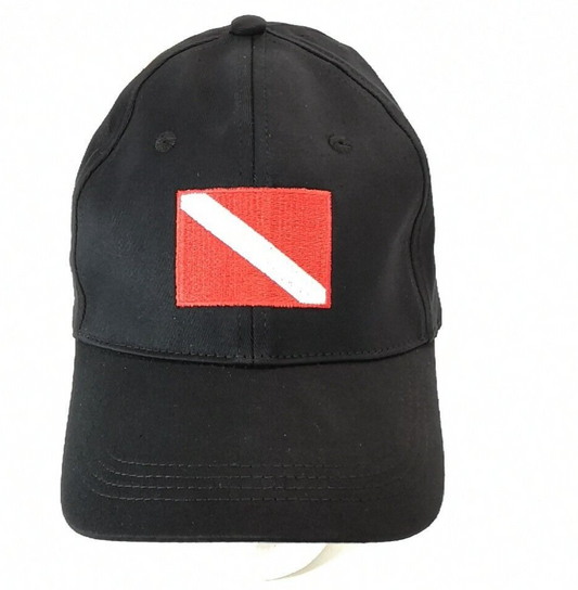 Scuba Dive Flag Embroidered Logo Hat, Baseball Cap, One Size Fits All, Fitted