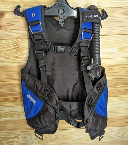 Sherwood Magnum Scuba Dive BC BCD Small Blue Black Buoyancy Compensator Vest