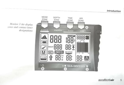 US Divers / Aqua Lung Monitor 3 Air Scuba Dive Computer Printed Owner's Manual