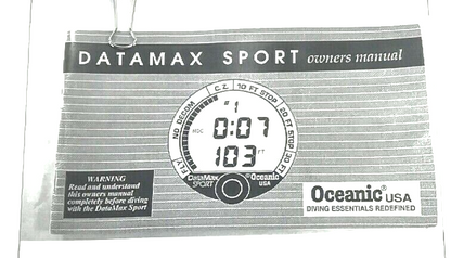 Oceanic Datamax Sport Dive Computer Manual Printed