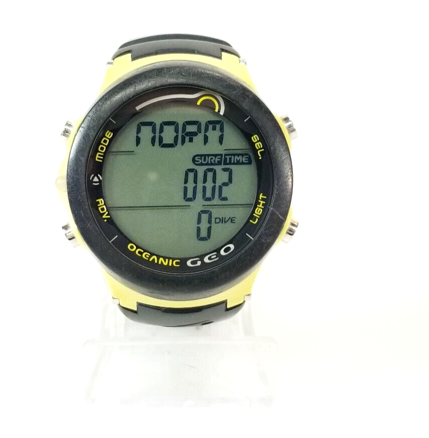 Oceanic Geo Wrist Watch Scuba Diving Computer Air & Nitrox Yellow Black    #3981