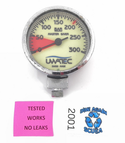 Uwatec PRESSURE GAUGE SPG MODULE 300 BAR Brass METAL Scuba Dive Metric     #2001