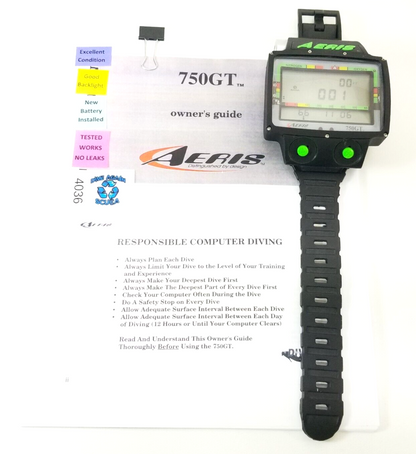 Aeris 750GT Wireless Hoseless Wrist Nitrox Scuba Dive Computer 750 GT Data Trans