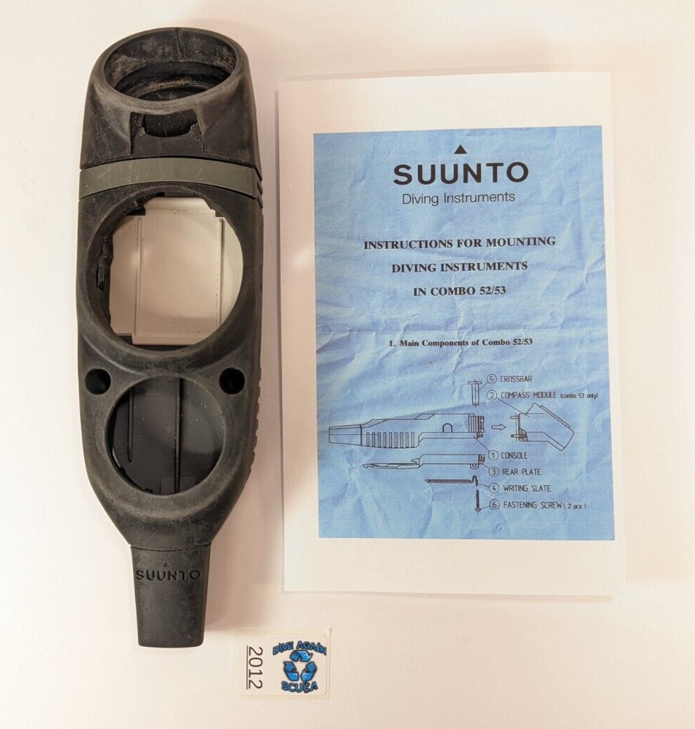 Suunto 3 Gauge Dive Computer Console Boot w Slate Depth Gauge Pressure SPG Scuba