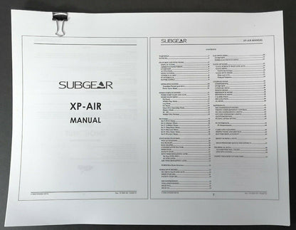 Sub gear / Scubapro XP Air 54 Page Scuba Dive Computer Printed Manual XPA, XPAir