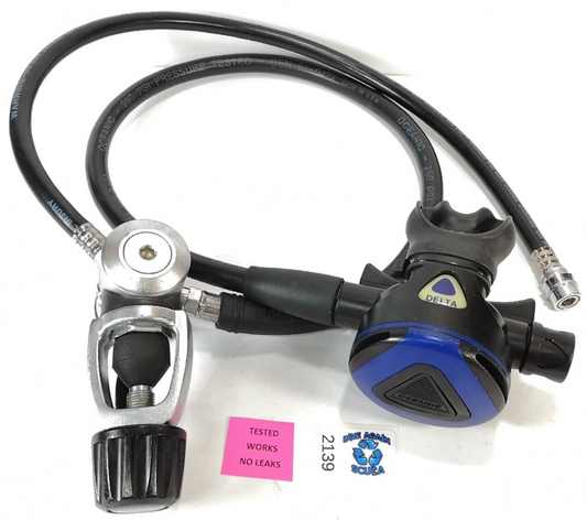 Oceanic Delta 2 Scuba Dive Regulator Set Yoke 1st Stage Adjustable Balanced 2nd