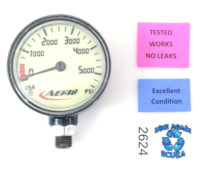 Aeris 5500 Scuba Dive Pressure Gauge SPG Fits Oceanic, Sherwood, Genesis & More