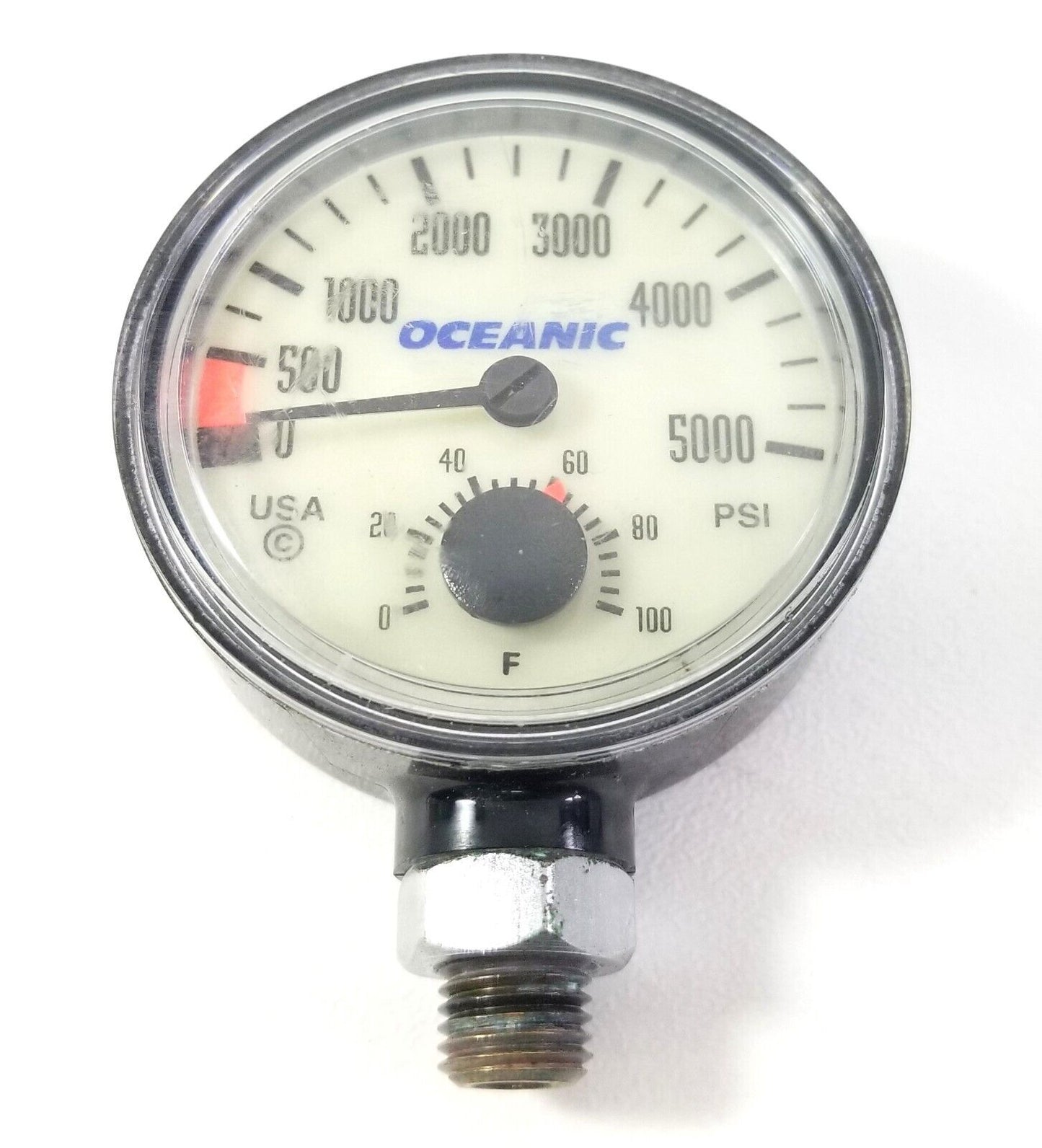 Oceanic 5000 PSI SPG Submersible Pressure Gauge + Thermometer 5,000 Scuba  #4164