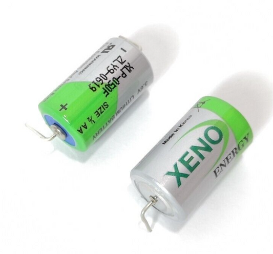 2x XENO XLP-050F BATTERY 1/2 AA 3.6V LITHIUM + Axial Pins ER14250, LS14250