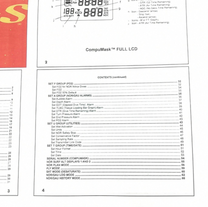 Aeris CompuMask Scuba Dive Wireless Computer Operating Manual Printed Compu Mask