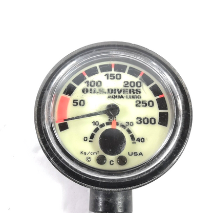 Aqua Lung US Divers 300 Bar Metric SPG Submersible Pressure Gauge Scuba Dive 220