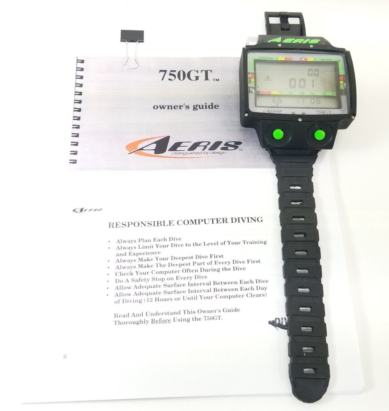 Aeris 750GT Wireless Hoseless Wrist Nitrox Scuba Dive Computer 750 GT Data Trans