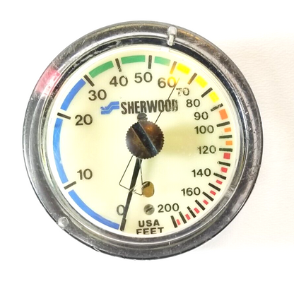 Sherwood 200ft Depth Gauge Puck Module Scuba Dive + Max Depth Gauge Genesis