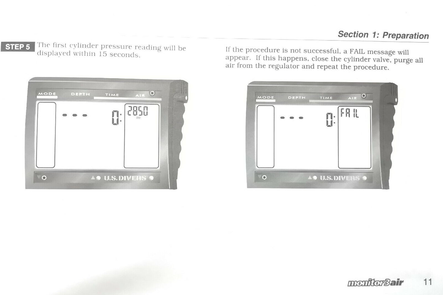 US Divers / Aqua Lung Monitor 3 Air Scuba Dive Computer Printed Owner's Manual