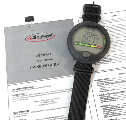 Aeris Atmos1 Air Scuba Dive Wrist Computer + NEW Wrist Strap Atmos 1       #2222