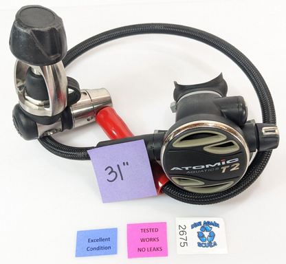 Atomic Aquatics T2 1st & 2nd Stage Yoke Regulator Set Scuba Diving Titanium 2675