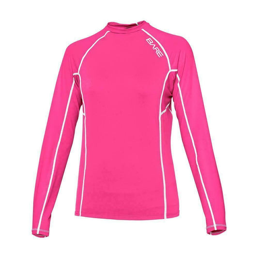 BARE Sun Rash Guard Long Sleeve Women's Pink Medium MD M Scuba Dive Surf Snorkel