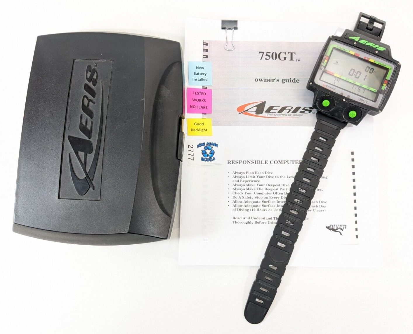 Aeris 750GT Wireless Hoseless Wrist Nitrox Scuba Dive Computer 750 GT Data Trans