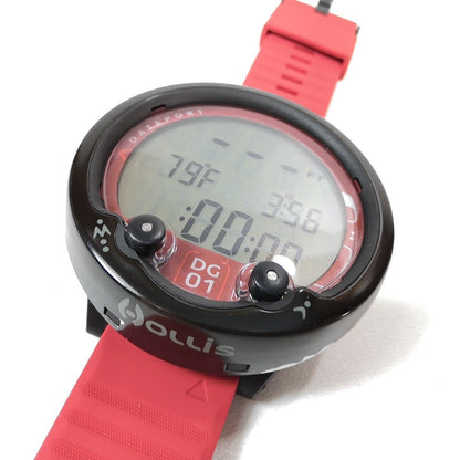 Hollis DG01 Air & Nitrox Scuba Dive Computer w Manual, New Strap DG 01 RED #3297