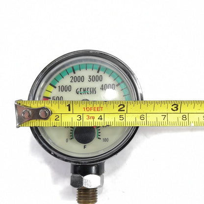 Genesis Sherwood 5000 PSI SPG Submersible Scuba Pressure Gauge w Thermometer