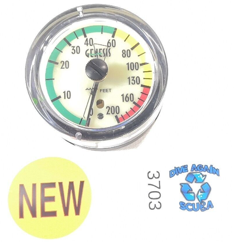 Genesis 200ft Depth Gauge Puck Module Scuba Dive + Max Depth Gauge Sherwood 3703