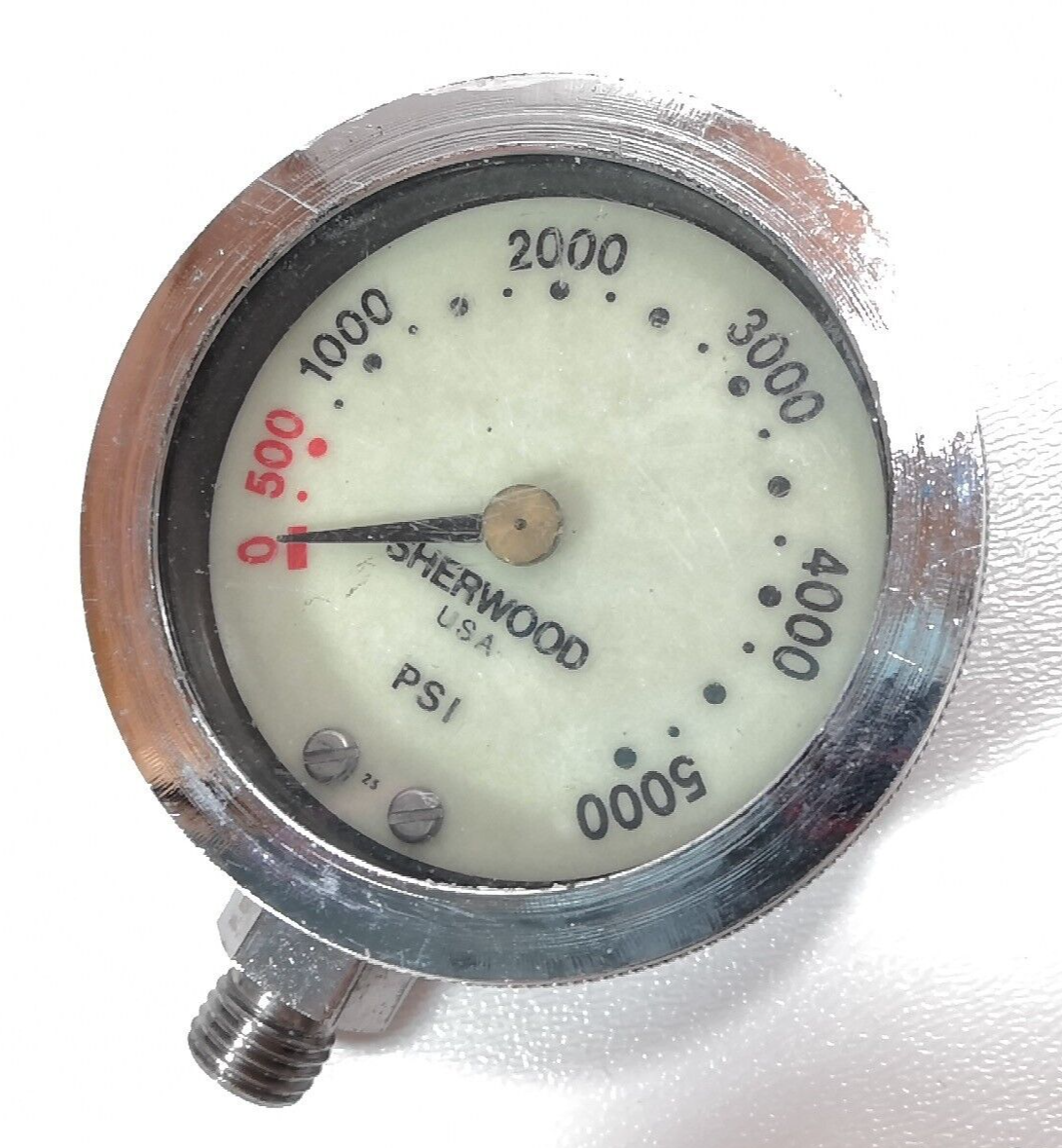 Sherwood 5000 PSI SPG Submersible Scuba Pressure Gauge 5,000 NICE!    #3179